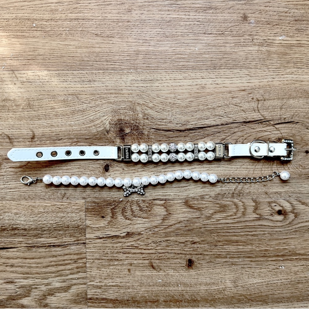 White Pearl Dog Collar (never worn)